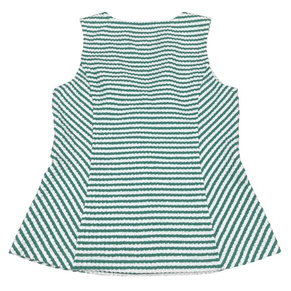 MAEVE Anthropologie Franconia Green & White Striped Tank Sz Small - Picture 5 of 6